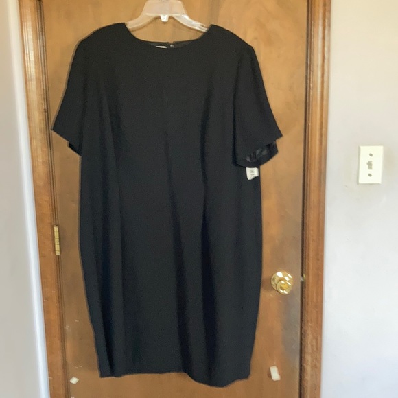 Vintage Worthington woman lined black dress w shoulder pads 22WP - Picture 6 of 11